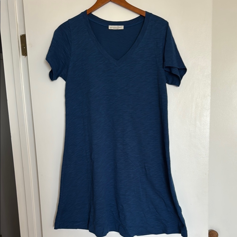 Necessities  Deep Blue V-Neck Short Sleeve Dress.L